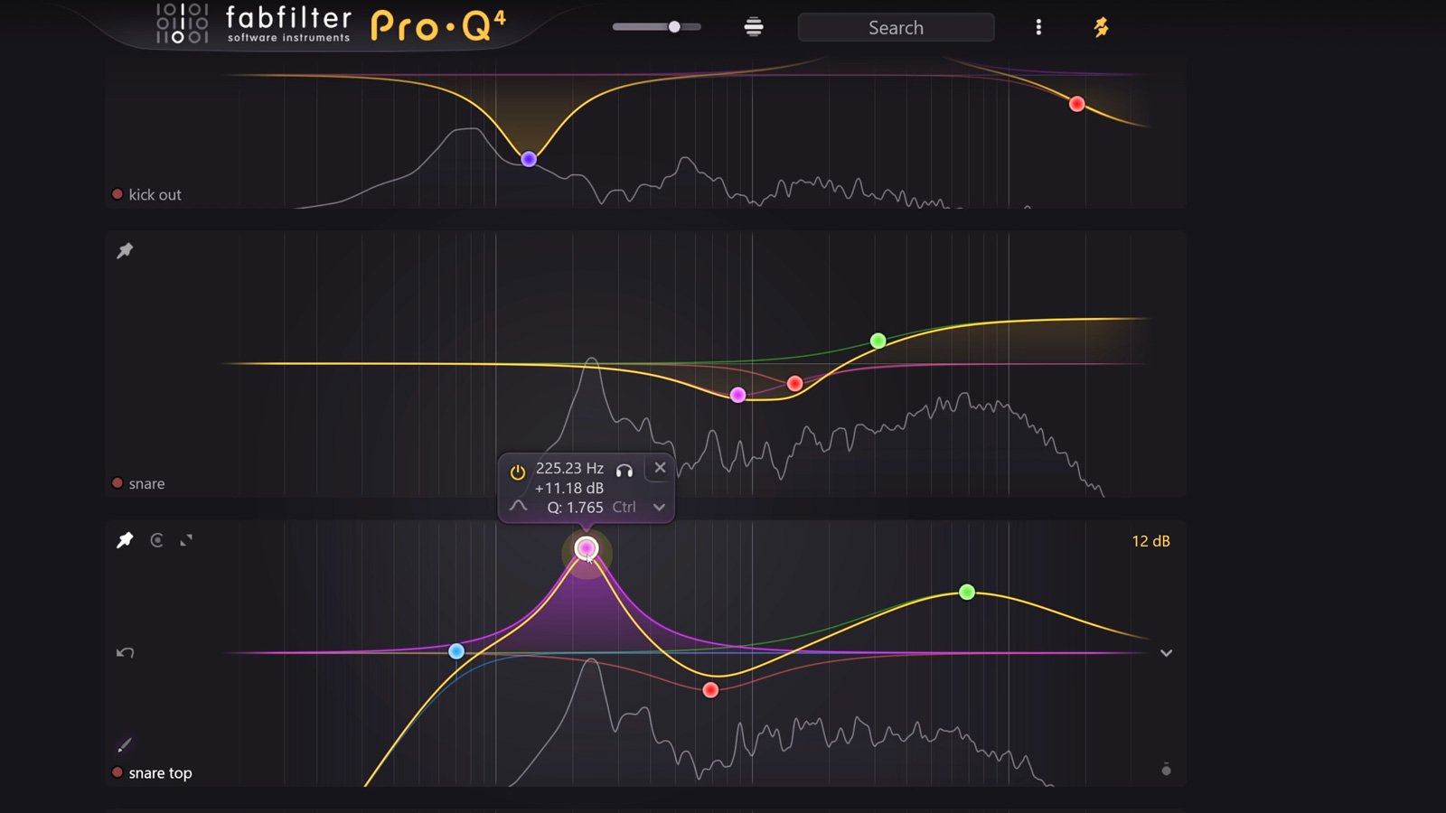 Screenshot of FabFilter Pro-Q 4 equalizer tutorial